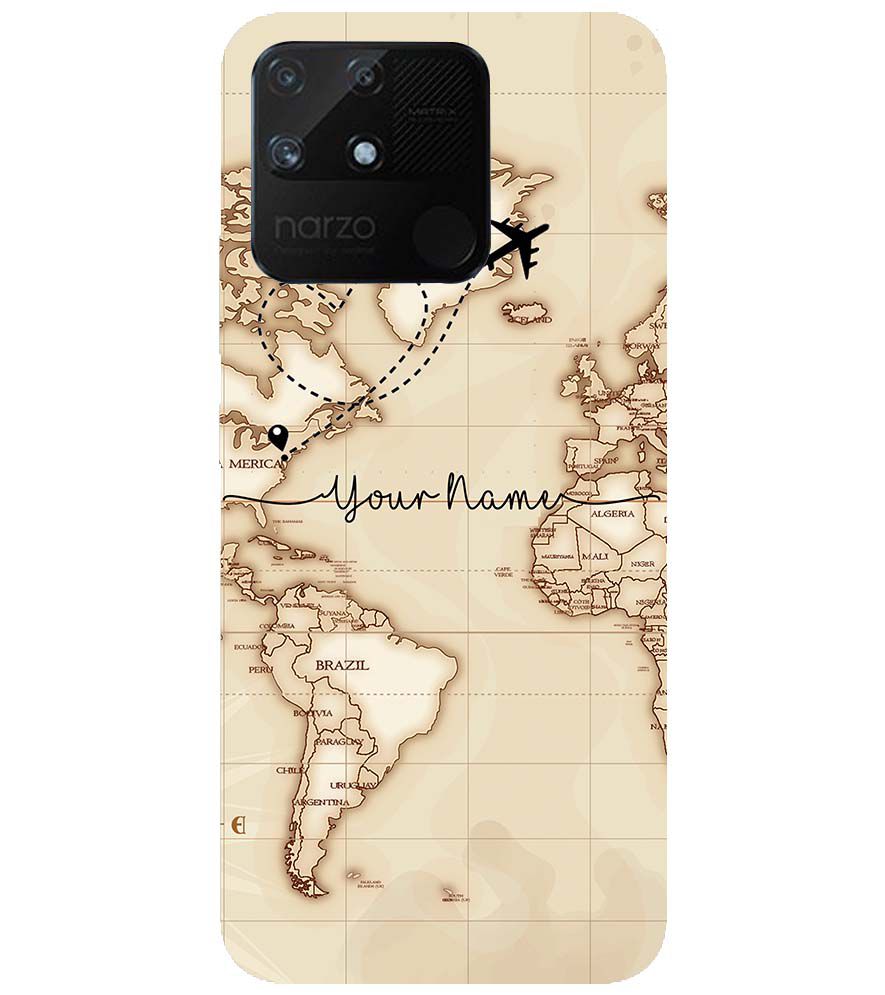 IK5003-World Map with Name Back Cover for Realme Narzo 50A