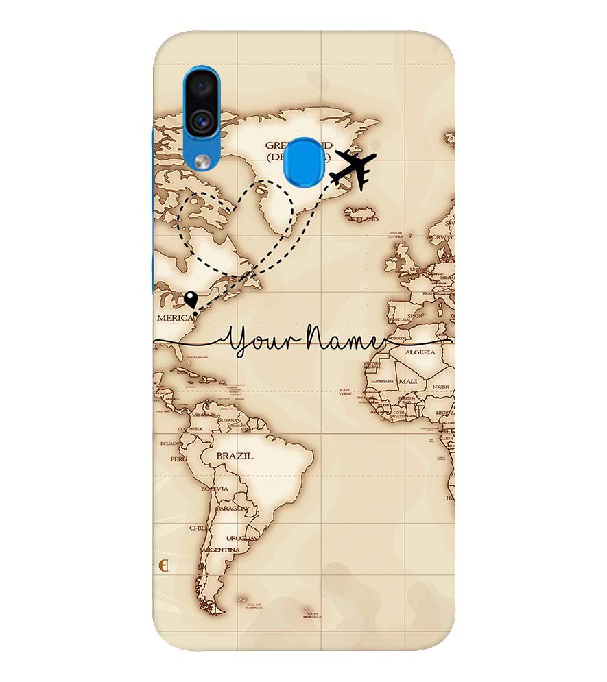 IK5003-World Map with Name Back Cover for Samsung Galaxy A20