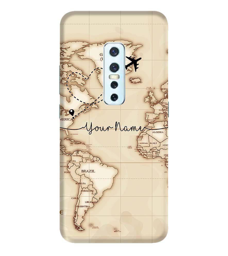 IK5003-World Map with Name Back Cover for Vivo V17 Pro