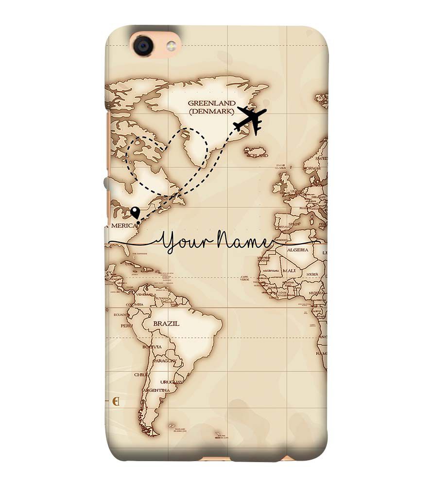 IK5003-World Map with Name Back Cover for Vivo Y55L