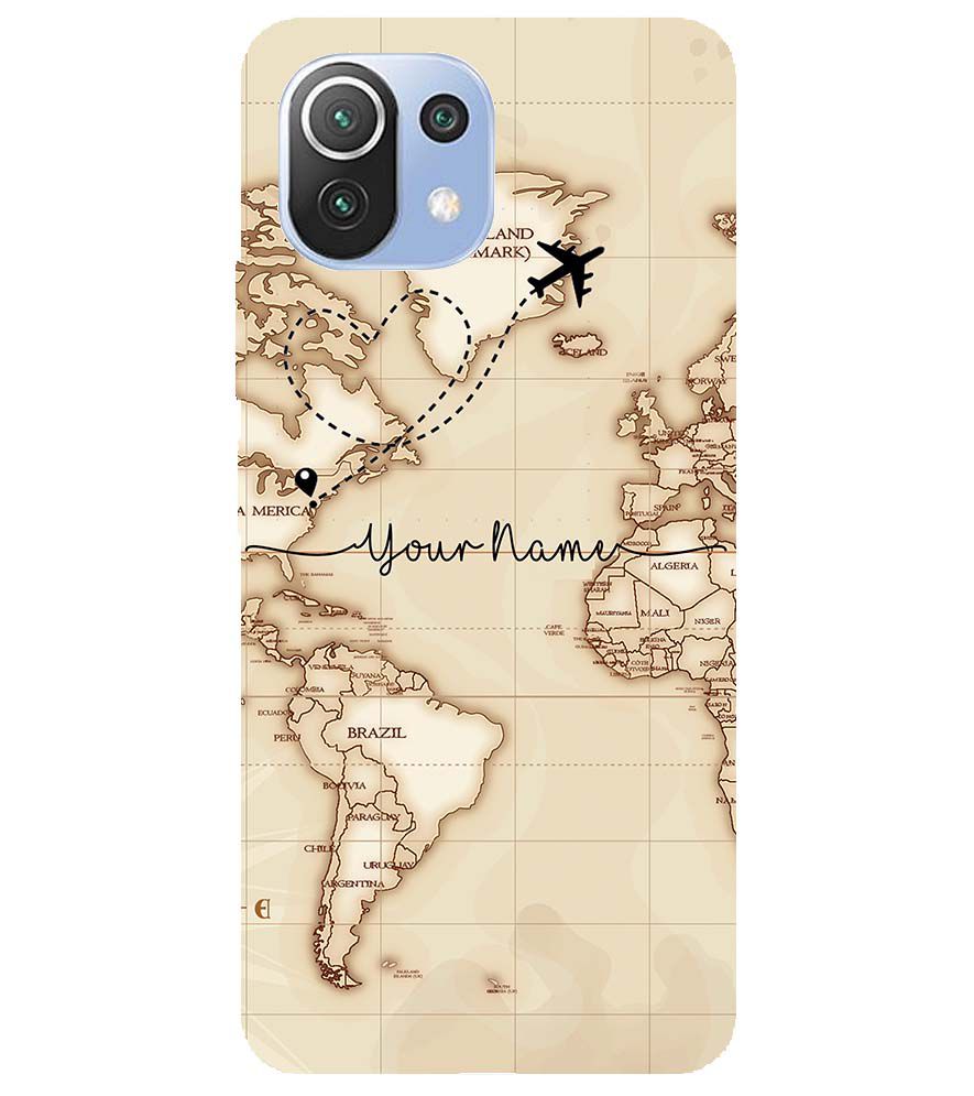 IK5003-World Map with Name Back Cover for Xiaomi Mi 11 Lite