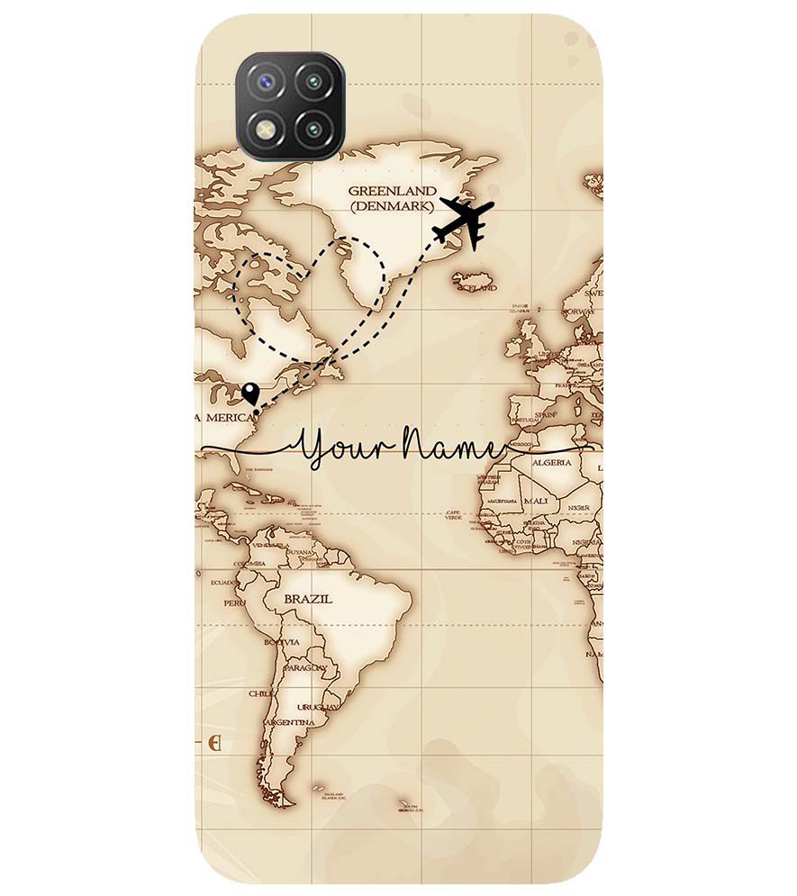 IK5003-World Map with Name Back Cover for Xiaomi Poco C3