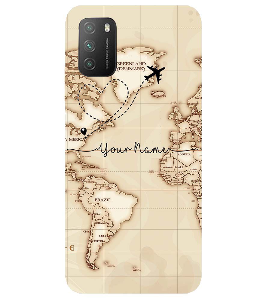 IK5003-World Map with Name Back Cover for Xiaomi Poco M3