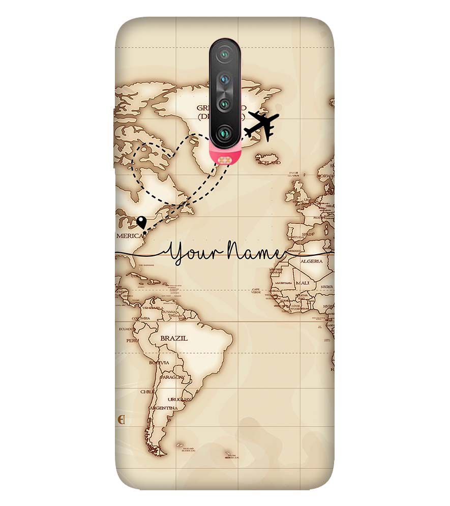 IK5003-World Map with Name Back Cover for Xiaomi Poco X2