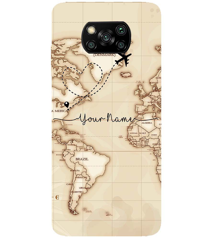 IK5003-World Map with Name Back Cover for Xiaomi Poco X3