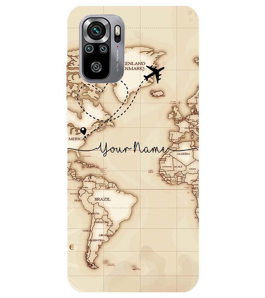 IK5003-World Map with Name Back Cover for Xiaomi Redmi Note 10