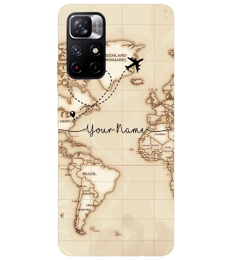 IK5003-World Map with Name Back Cover for Xiaomi Redmi Note 11T 5G