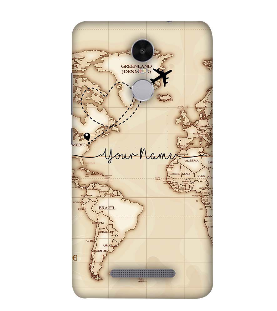 IK5003-World Map with Name Back Cover for Xiaomi Redmi Note 4