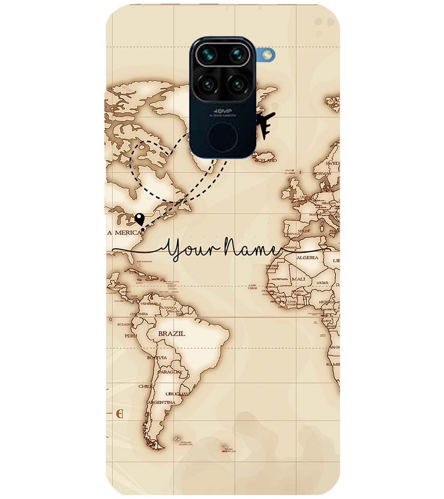 IK5003-World Map with Name Back Cover for Xiaomi Redmi Note 9