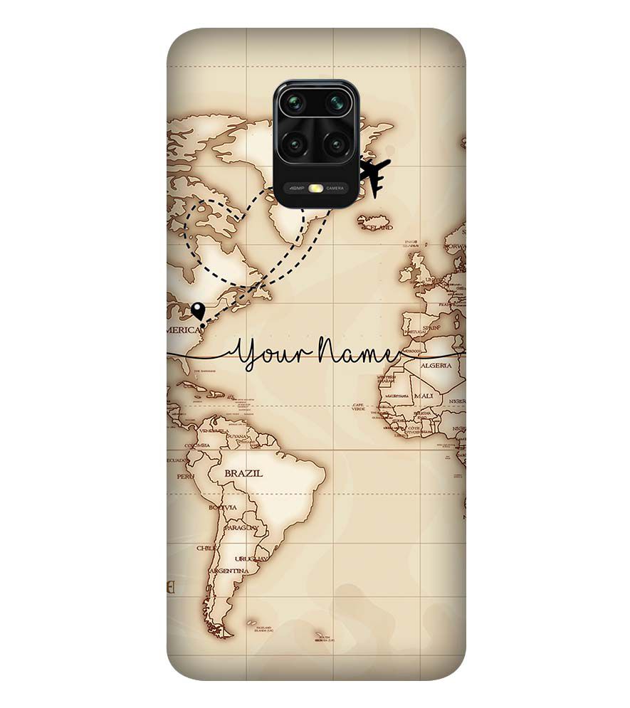 IK5003-World Map with Name Back Cover for Xiaomi Redmi Note 9 Pro