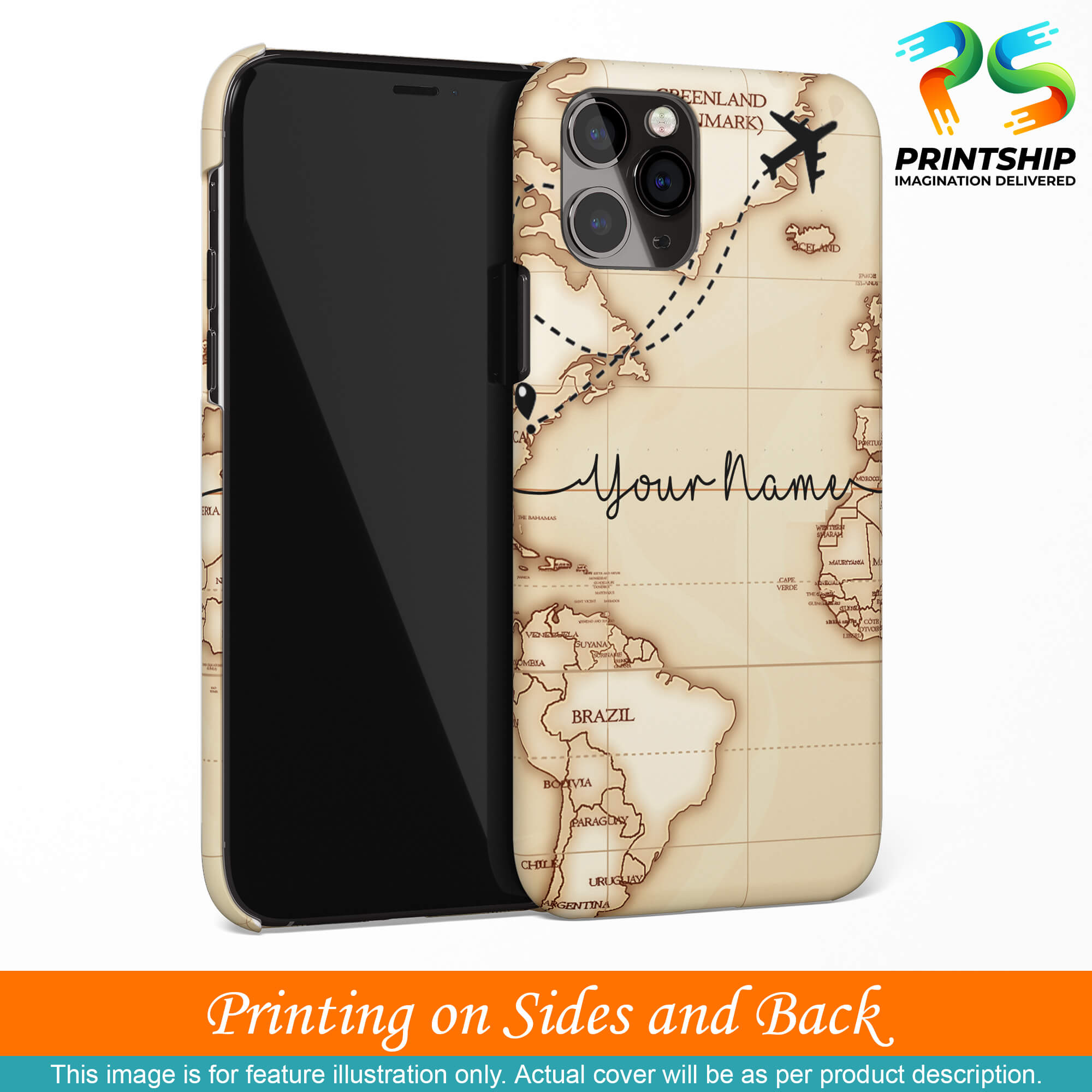 IK5003-World Map with Name Back Cover for Xiaomi Redmi Note 9-Image3