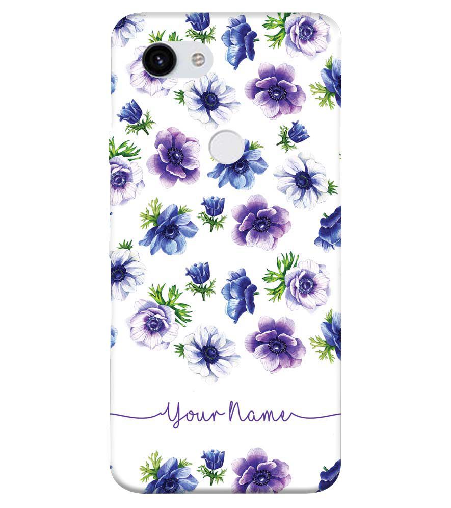 IK5005-Purple Flowers with Name Back Cover for Google Pixel 3a