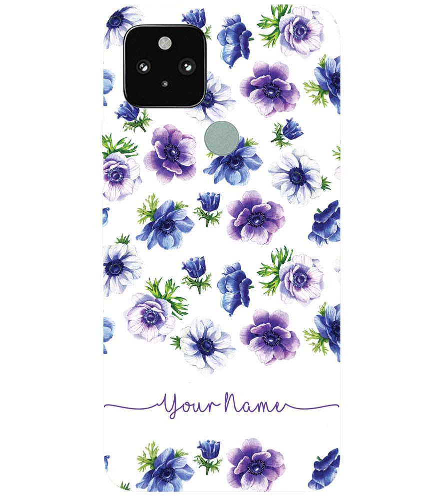 IK5005-Purple Flowers with Name Back Cover for Google Pixel 5