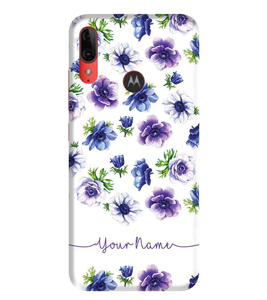 IK5005-Purple Flowers with Name Back Cover for Motorola Moto E6s