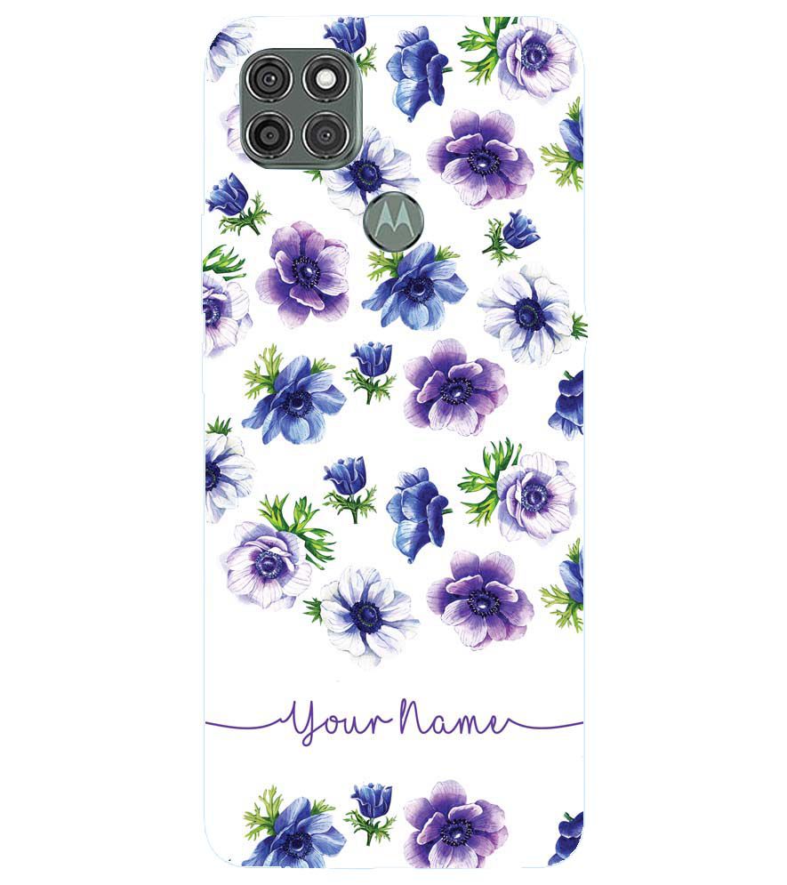 IK5005-Purple Flowers with Name Back Cover for Motorola Moto G9 Power