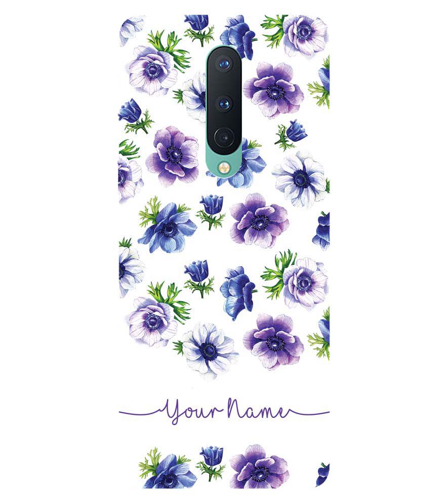 IK5005-Purple Flowers with Name Back Cover for OnePlus 8