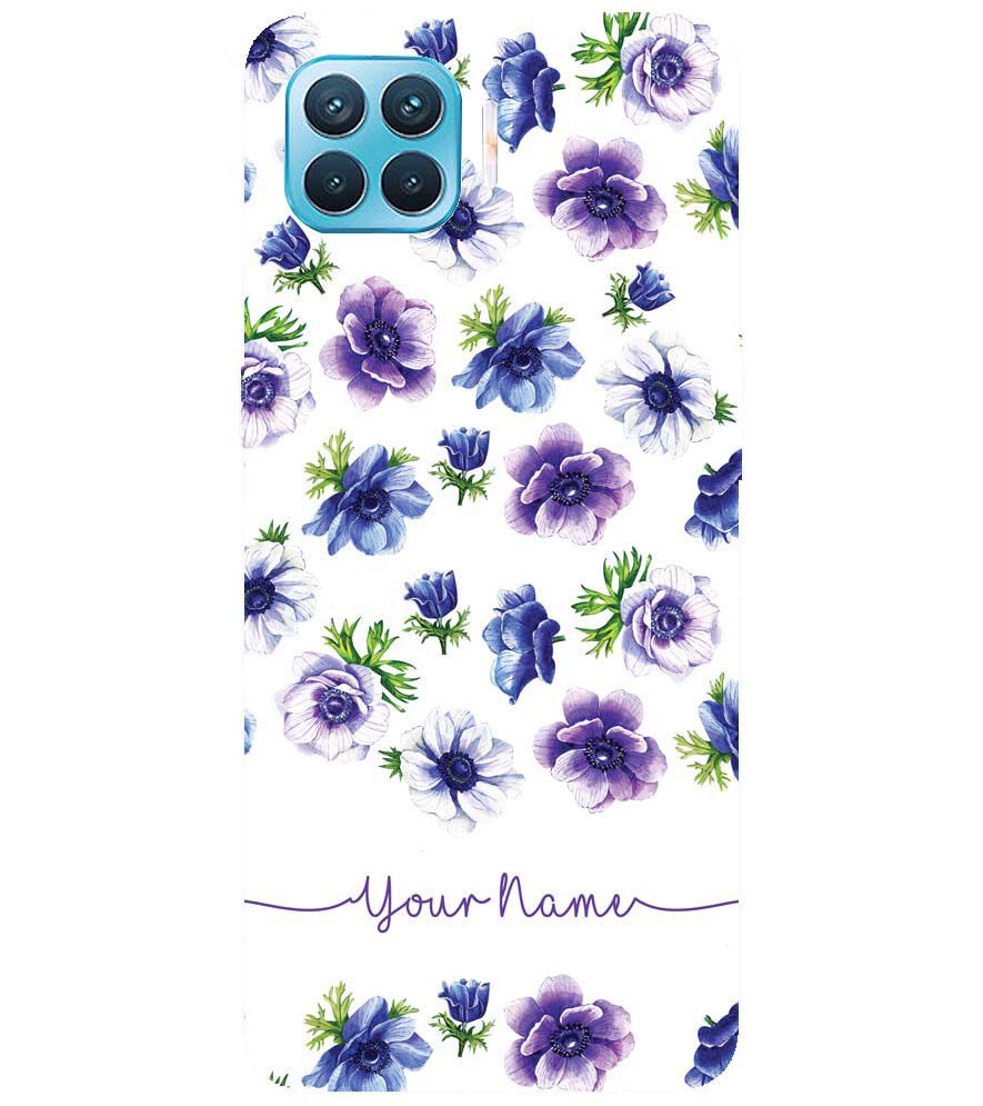 IK5005-Purple Flowers with Name Back Cover for Oppo F17 Pro