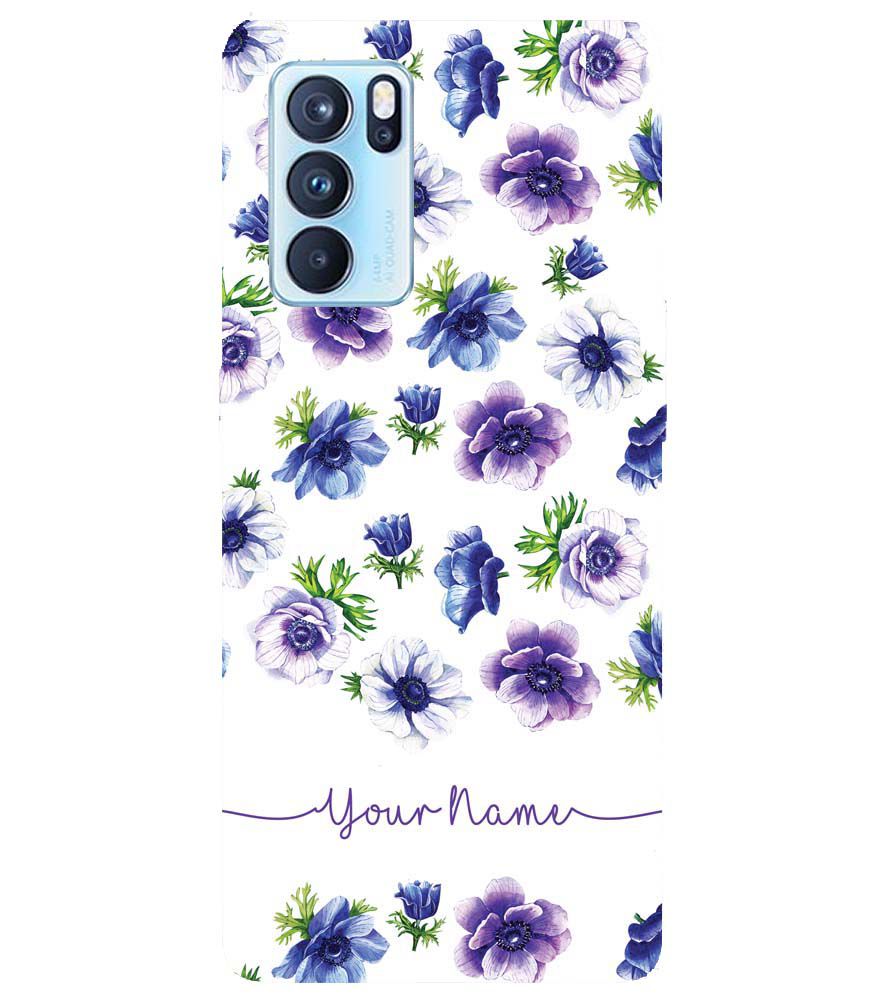 IK5005-Purple Flowers with Name Back Cover for Oppo Reno6 5G