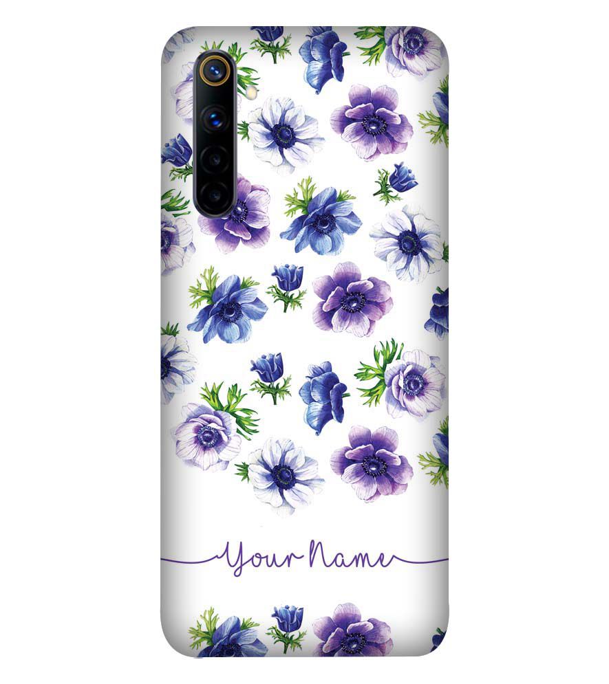 IK5005-Purple Flowers with Name Back Cover for Realme 6i