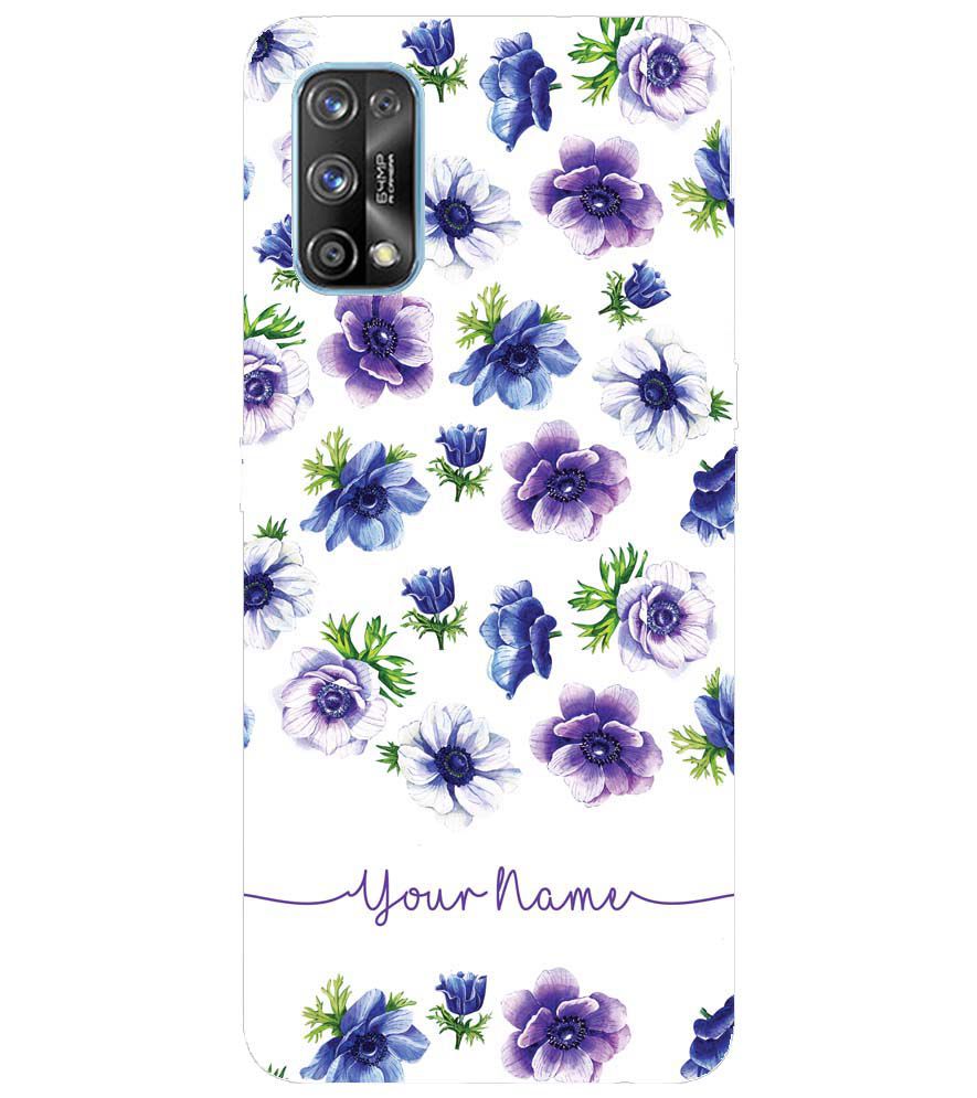 IK5005-Purple Flowers with Name Back Cover for Realme 7 Pro