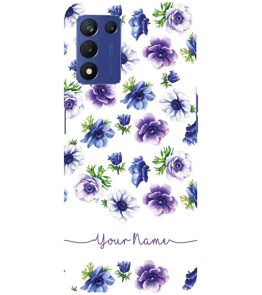 IK5005-Purple Flowers with Name Back Cover for Realme 9 5G Speed