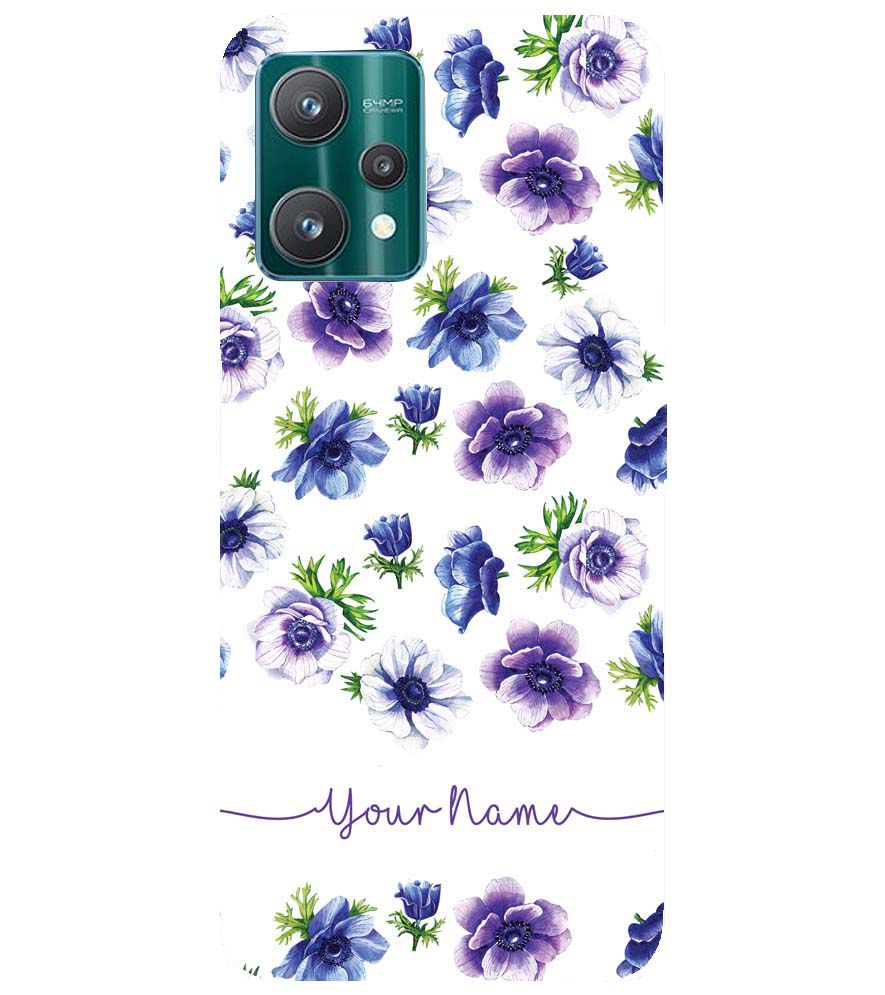 IK5005-Purple Flowers with Name Back Cover for Realme 9 Pro