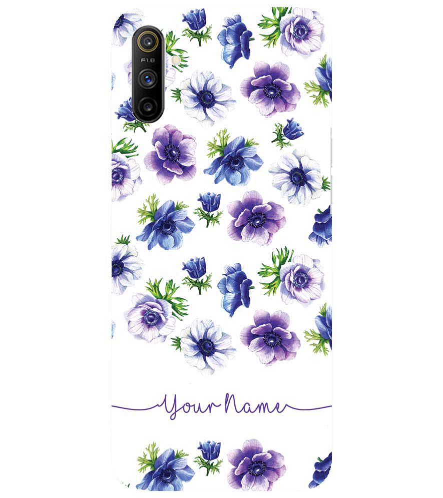 IK5005-Purple Flowers with Name Back Cover for Realme Narzo 10A