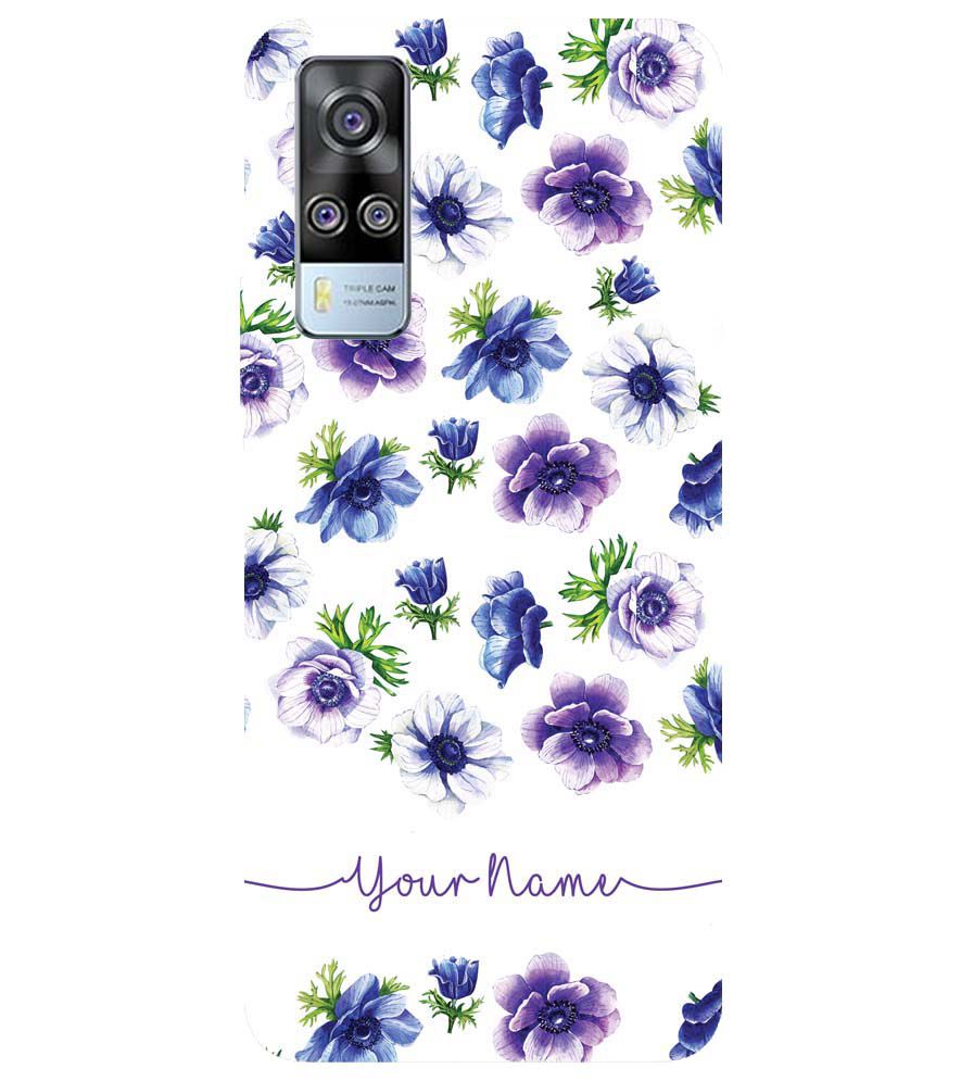 IK5005-Purple Flowers with Name Back Cover for vivo Y51 (2020, December)