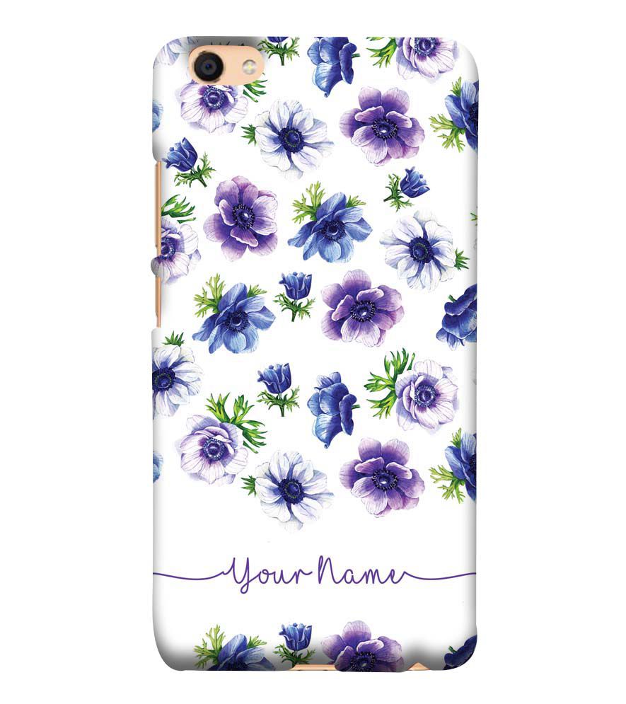 IK5005-Purple Flowers with Name Back Cover for Vivo Y55L