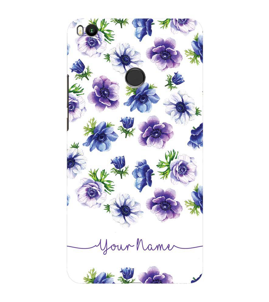 IK5005-Purple Flowers with Name Back Cover for Xiaomi Mi Max 2