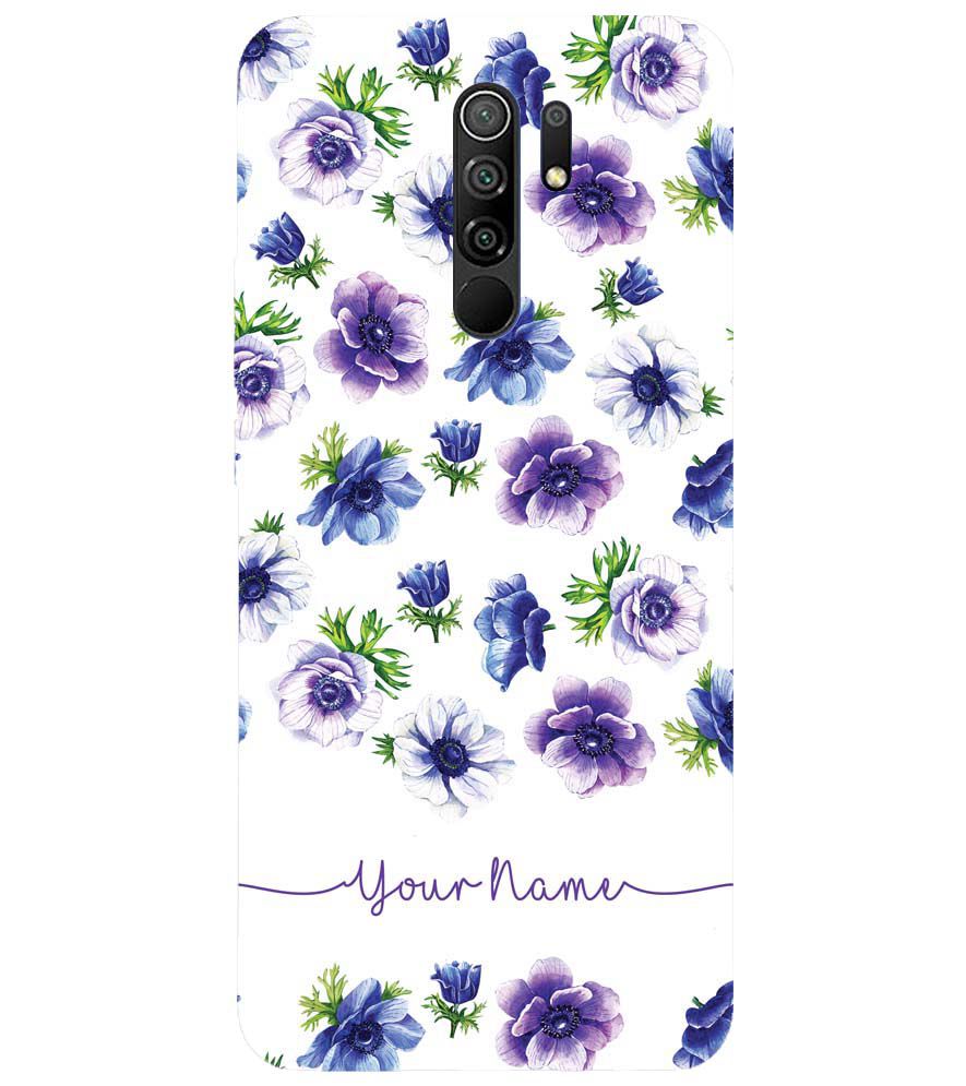 IK5005-Purple Flowers with Name Back Cover for Xiaomi Poco M2