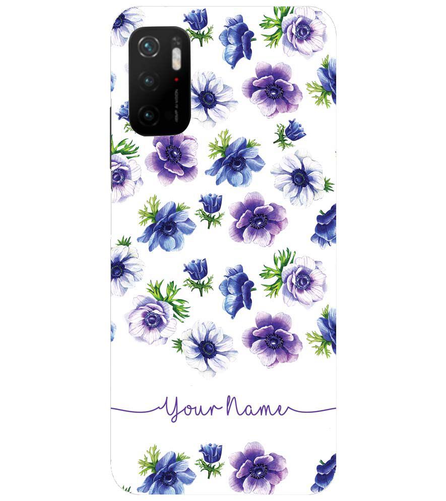 IK5005-Purple Flowers with Name Back Cover for Xiaomi Poco M3 Pro 5G