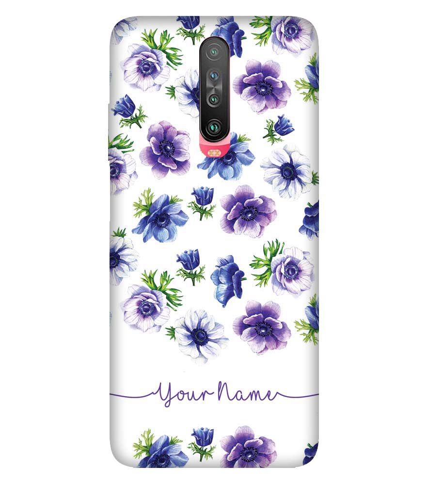 IK5005-Purple Flowers with Name Back Cover for Xiaomi Poco X2