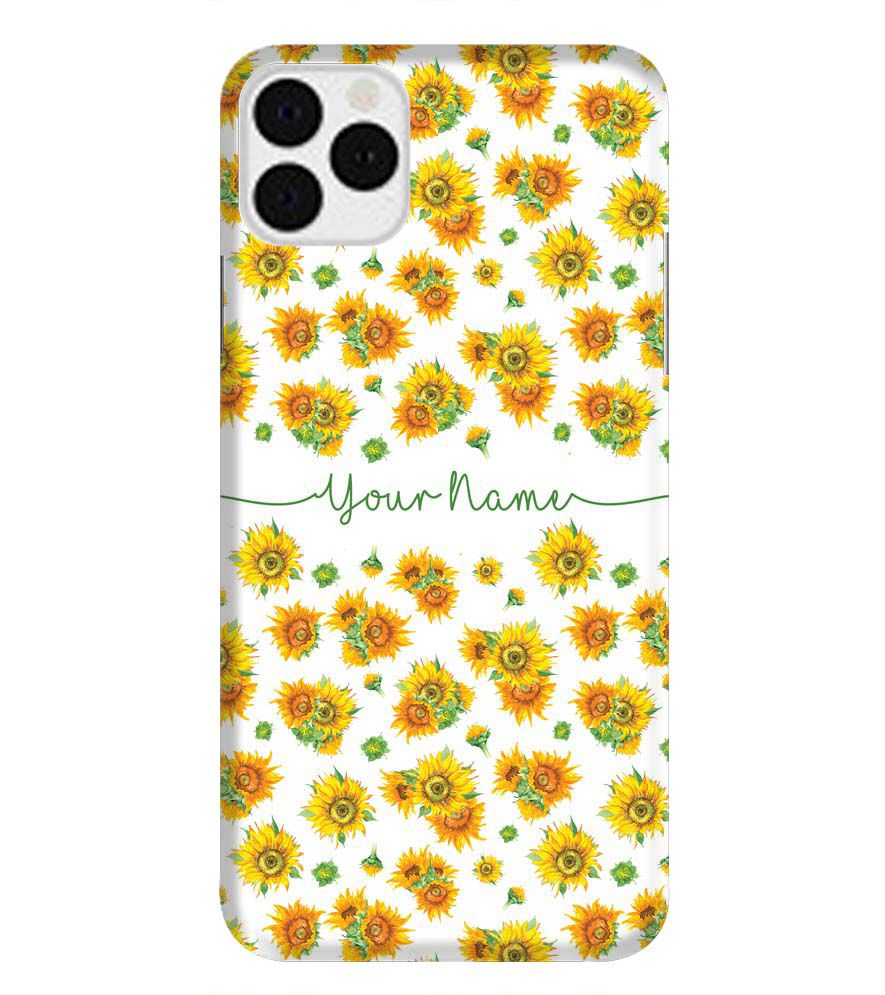 IK5006-Yellow Flowers with Name Back Cover for Apple iPhone 11 Pro