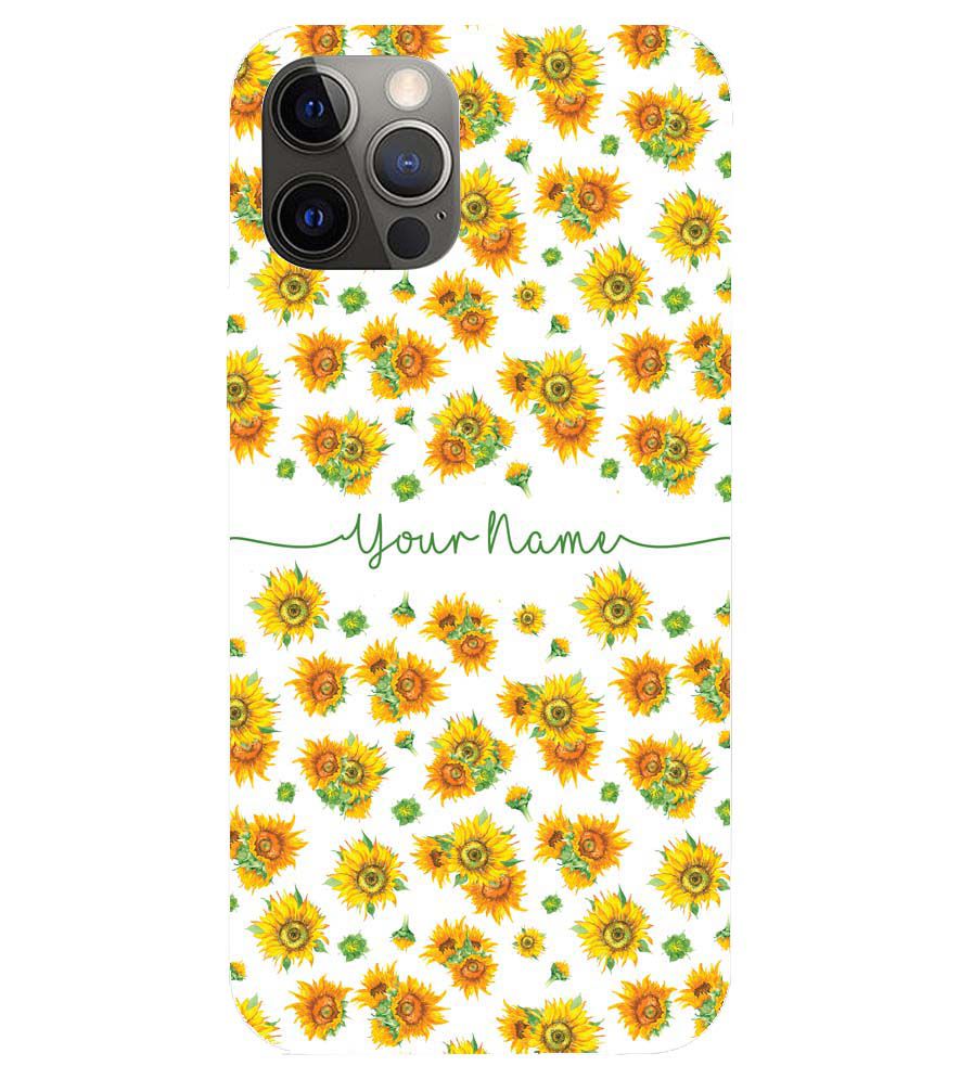 IK5006-Yellow Flowers with Name Back Cover for Apple iPhone 12 Pro