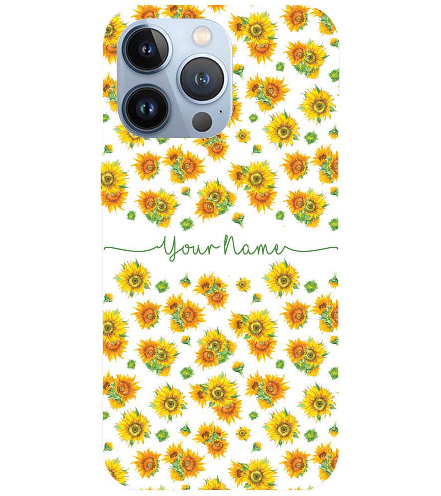 IK5006-Yellow Flowers with Name Back Cover for Apple iPhone 13 Pro