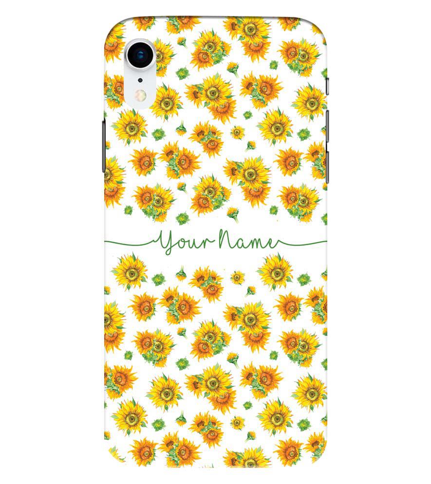 IK5006-Yellow Flowers with Name Back Cover for Apple iPhone XR