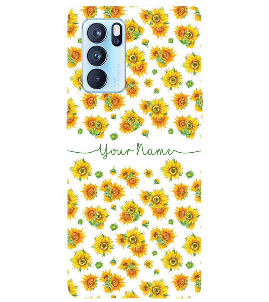 IK5006-Yellow Flowers with Name Back Cover for Oppo Reno6 5G