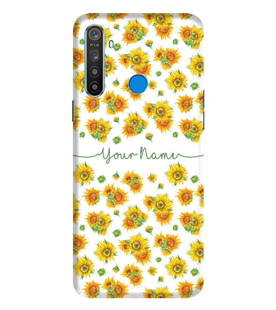 IK5006-Yellow Flowers with Name Back Cover for Realme 5