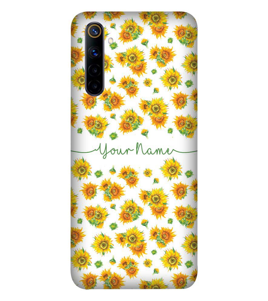 IK5006-Yellow Flowers with Name Back Cover for Realme 6i