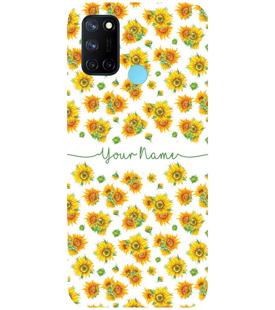 IK5006-Yellow Flowers with Name Back Cover for Realme C17