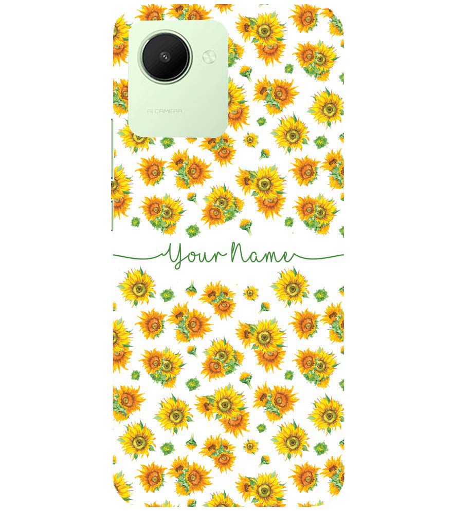 IK5006-Yellow Flowers with Name Back Cover for Realme C30