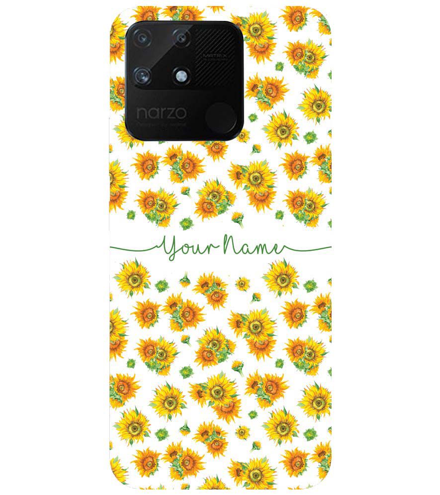 IK5006-Yellow Flowers with Name Back Cover for Realme Narzo 50A