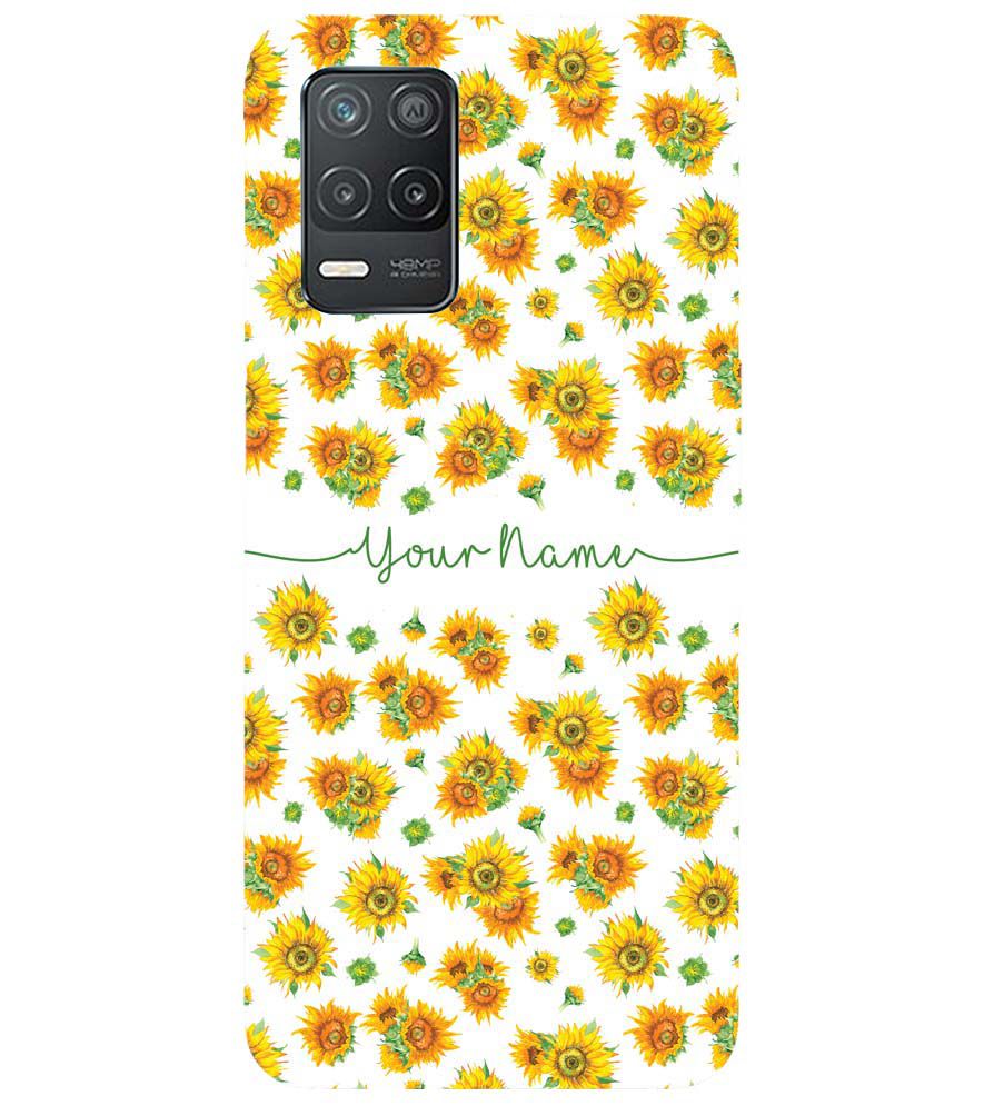 IK5006-Yellow Flowers with Name Back Cover for Realme V13 5G