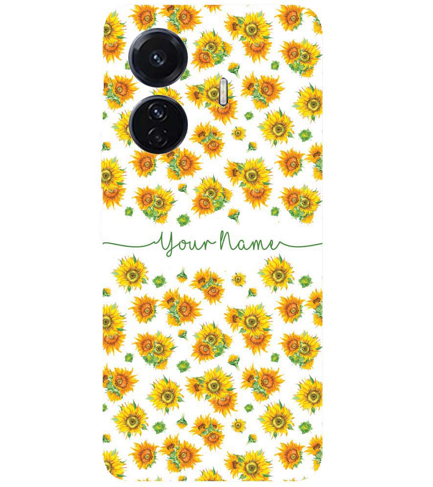 IK5006-Yellow Flowers with Name Back Cover for vivo T1 Pro