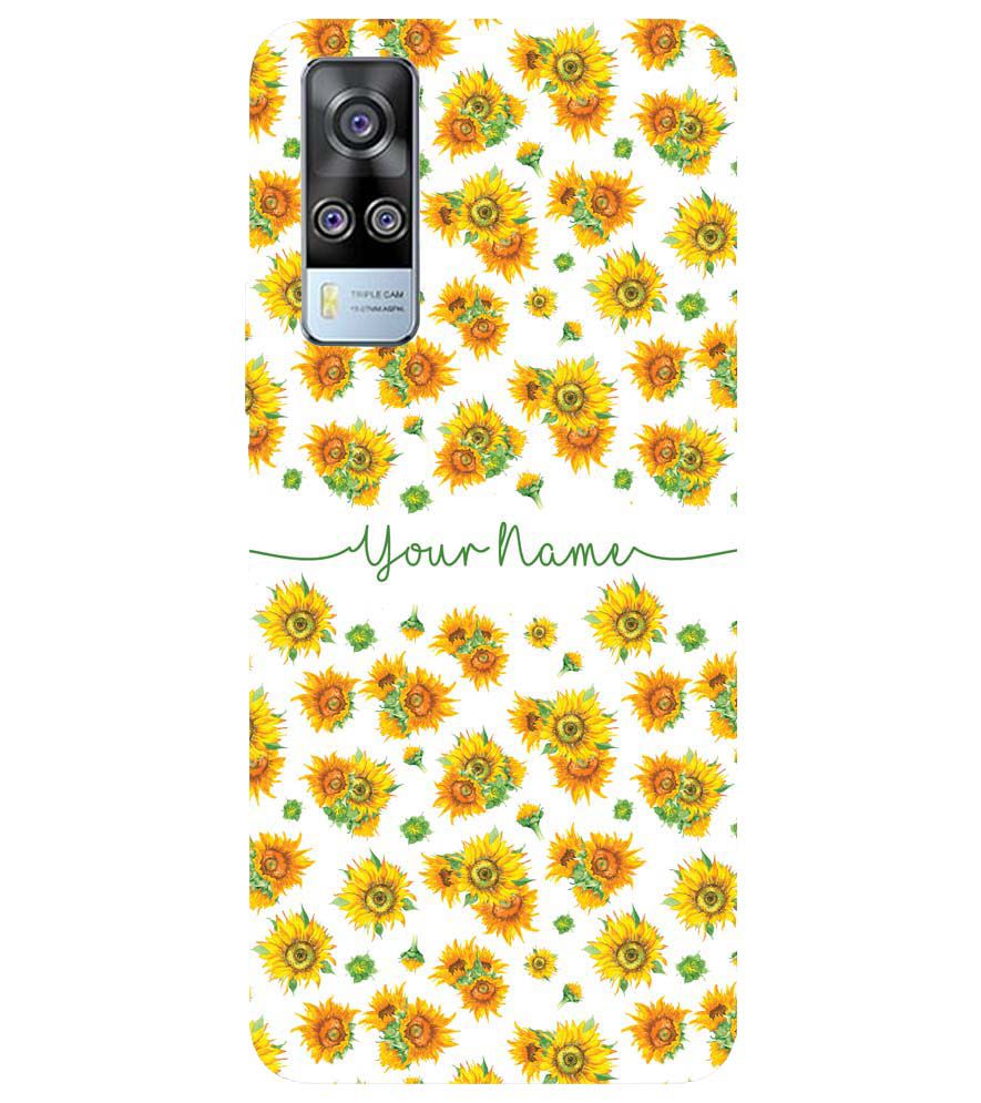 IK5006-Yellow Flowers with Name Back Cover for vivo Y51 (2020, December)