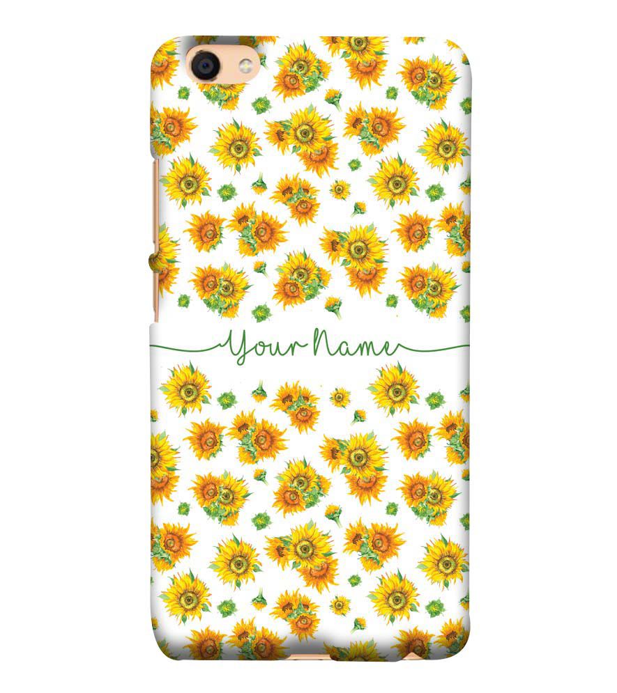 IK5006-Yellow Flowers with Name Back Cover for Vivo Y55L