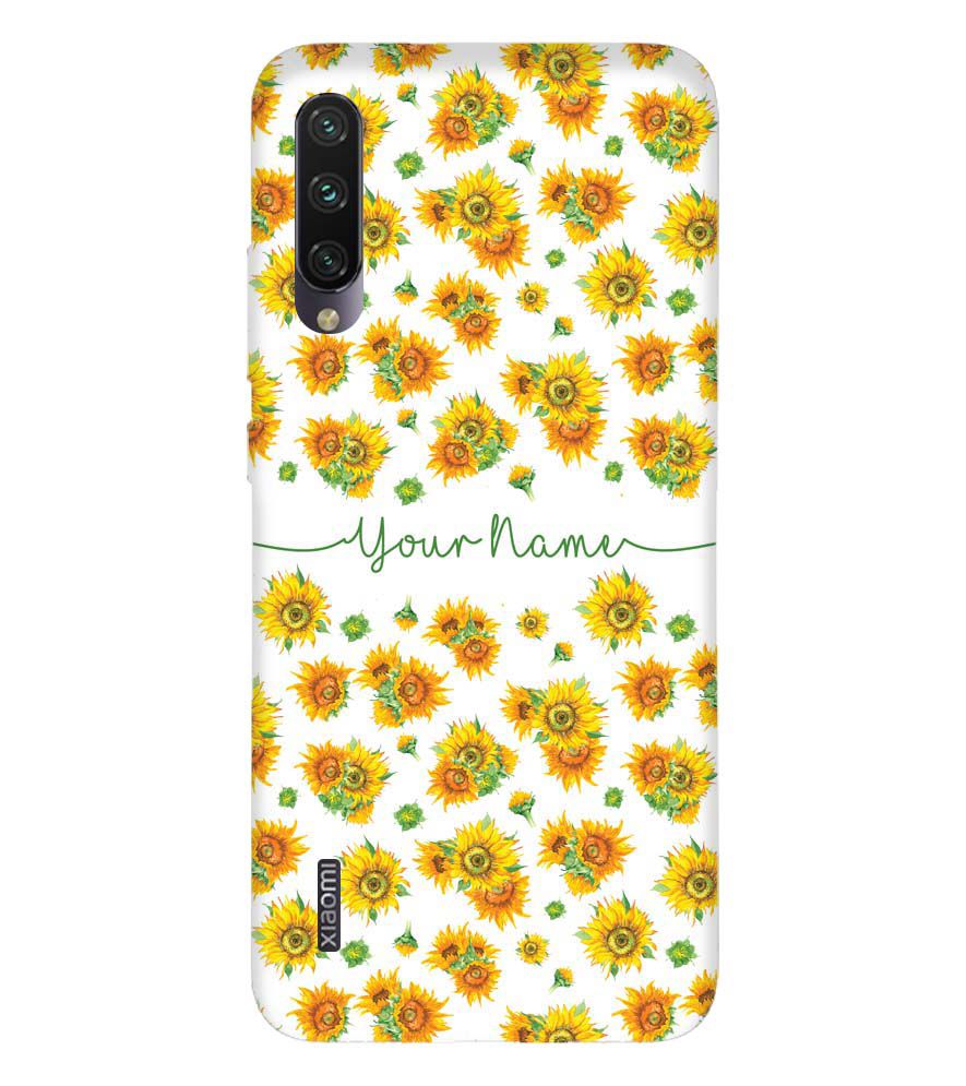 IK5006-Yellow Flowers with Name Back Cover for Xiaomi Mi A3