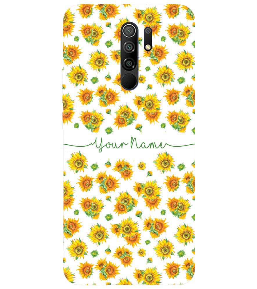 IK5006-Yellow Flowers with Name Back Cover for Xiaomi Poco M2