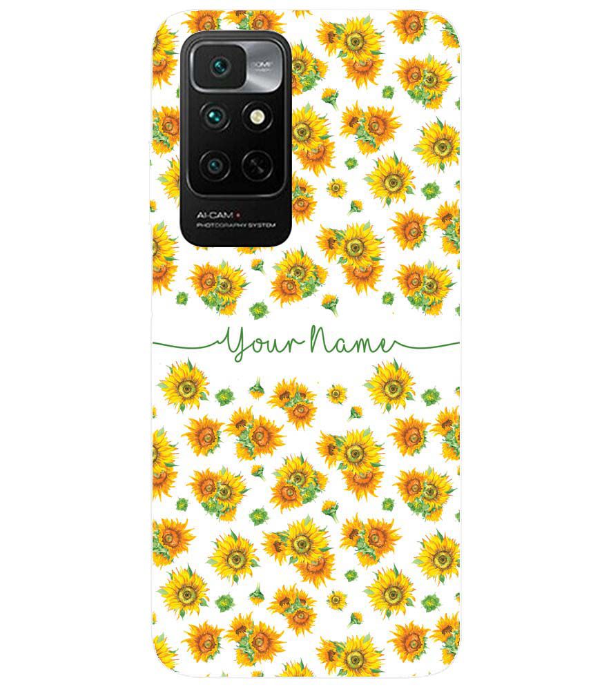 IK5006-Yellow Flowers with Name Back Cover for Xiaomi Redmi Note 11 4G